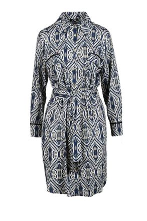 Lvl Level Vibes Level Blue Geometric Viscose Mini Dress