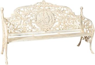 Biscottini International Biscottini - Cast iron bench 184x110x70 cm Garden bench Outdoor sofa Liberty bench with armrests 2-seater chair Iron bench