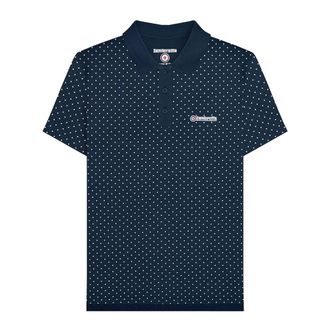Lambretta Heren SS24 Polka Dot Poloshirt (Marine)