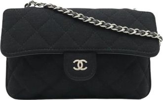 Chanel Pre-owned Matelasse Eco Tote Bag Nylon Cotton - Dames - Vintage Schoudertas - Zwart - ONE Size - Nylon - Vintage