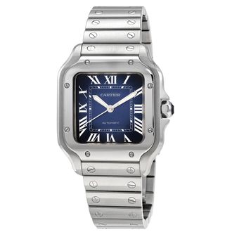 Cartier Pre-owned Cartier Santos De Cartier Medium Model Blue Dial Mens Watch WSSA0063