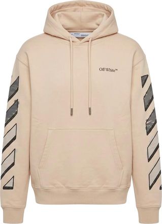 Off-white Diagonal Stripe Hoodie - Heren - Sweatshirts & Hoodies - Beige - Maat: L Katoen