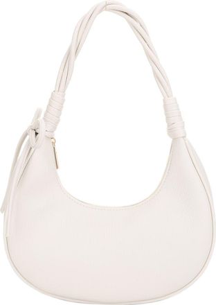 Mali + Lili Brianna Soft Bow Faux Leather Crescent Shoulder Bag in Ivory at Nordstrom