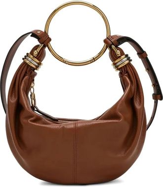 Chlo&eacute; Small Bracelet Hobo Bag - Dames - Handtassen - Bruin - ONE Size - Leer - Tassen