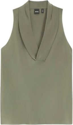 HUGO BOSS Bolaru Top - Dames - Tops zonder mouwen - Groen - S - Tops