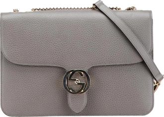 Gucci Pre-owned Leren Schoudertas - Dames - Vintage Schoudertas - Grijs - ONE Size - Leer - Vintage