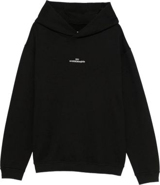 Maison Margiela Hoodie met logo - Heren - Hoodies - Zwart - L - Katoen - Hoodies & sweatvesten