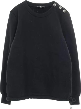 Chanel 1986-1988 Camellia button sweatshirt - Black