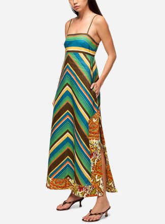 Alemais Womens Charlie colourful chevron pattern midi dress
