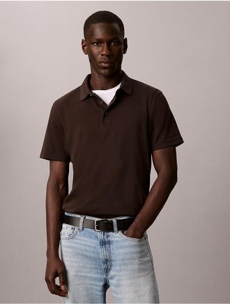 Calvin Klein Mens Supima Cotton Classic Polo Shirt - Brown - 2XL