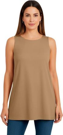 Jessica London Stretch Knit Tunic Tank in Soft Camel at Nordstrom, Size 40
