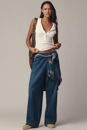 Mother The Buffet Nerdy High-Rise Wide-Leg Drawstring Jeans