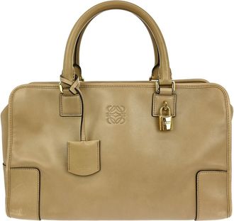 Loewe Amazona Bag Leather Gray Leather Handbag (Pre-Owned)