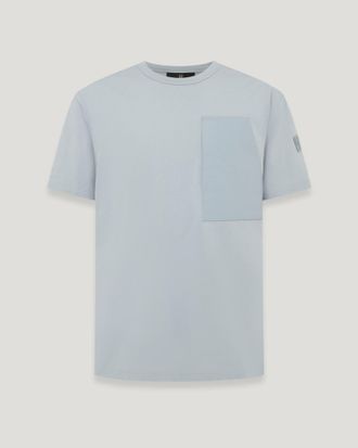 Belstaff Cover T-shirt Mens Cotton Jersey Quarry Blue Size 2XL