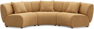 Castlery Auburn Armless Curve Sofa Customized, Caramel, Machine Washable, Modular for Sofas, Brown, Castlery