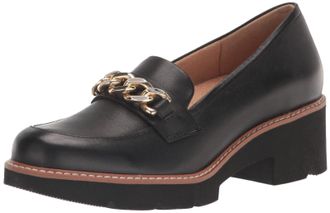 Naturalizer Desi Loafer Women Black Leather Lug Sole Comfort Shoes HTAT1404