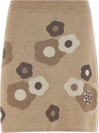 Kenzo Beige Wool Long Womens Skirt