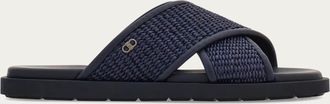 Ferragamo Men Crisscross sandal Blue Size 10