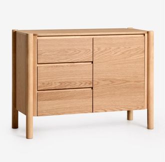 Sklum Sklum - Credenza rettangolare 110x45 cm in mdf impiallacciato rovere Munden