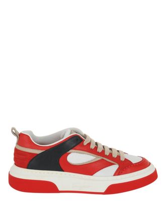 Ferragamo Mens Cassini Low-Top Sneakers In Red