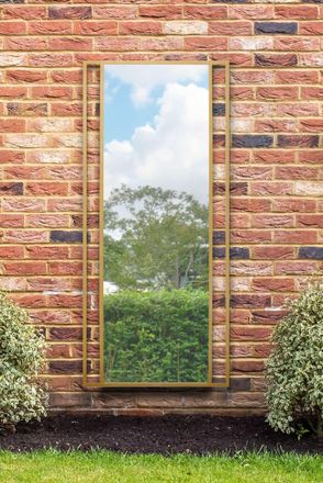 MirrorOutlet Gold Modern Wall & Leaner Garden Mirror 71x 31 180x80cm | Size: 1 Pack