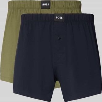 HUGO BOSS Regular Fit Boxershorts aus Baumwoll-Mix im 2er-Pack Modell 2P JERSEY BOXER in Oliv, Gr&ouml;&szlig;e XXL