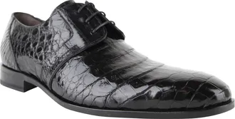 Mezlan Mens Derby Lace up Black Crocodile Dress Shoes (9.5 US)