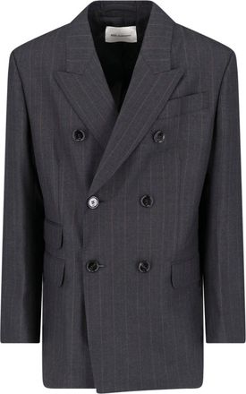 Ami Double-Breasted Virgin Wool Blazer with Notch Lapel