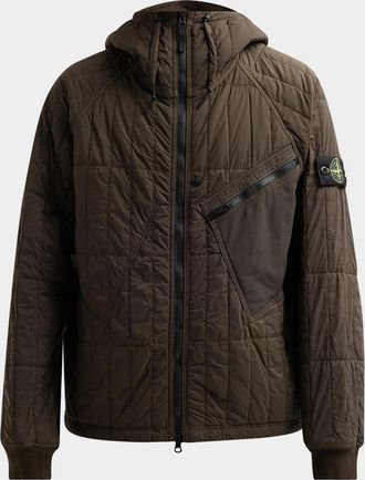 Stone Island Men & apos;s Capospalla Quilted Nylon Hooded Jacket
