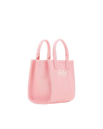 MC2 Saint Barth Womens Handbag Vanity Mini Pink Canvas Cotton Handbags Hand Bags