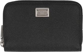 Dolce & Gabbana Dauphine-print Leren Portemonnee - Heren - Portefeuilles - Zwart - ONE Size - Leer - Accessoires