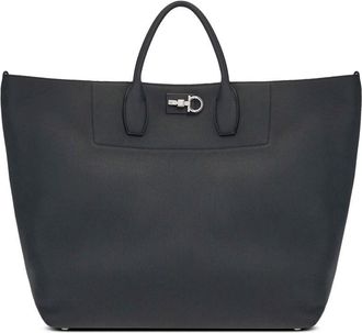 Ferragamo Gancini Studio tote bag - men - CALFSKIN - One Size - Black