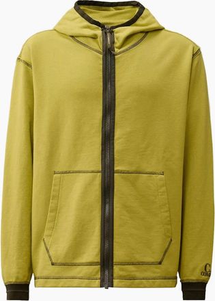 C.P. Company Mens Diagonal Fleece Zip Hoodie - Cress Green - Size: 40