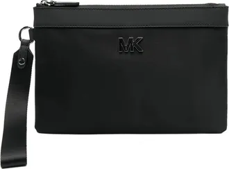 Michael Kors logo plaque clutch - Black