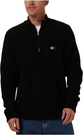 Tommy Jeans Sportieve Zwarte Badge Trui - Heren - Coltruien - Zwart - 2XL - Truien & Vesten