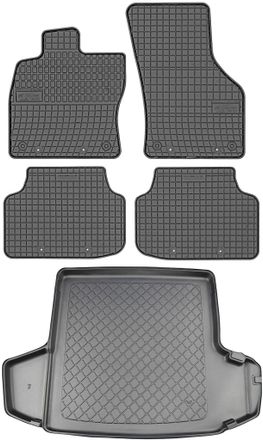 OEM Skoda Octavia Iii Kombi De 05.2013 A 05.2020 Set - Alfombrillas De Goma Para Coche + Alfombrilla Para Maletero