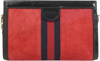 Gucci Borsa a spalla Pre-owned Ophidia in camoscio - - Pre-owned - Donna - Rosso - ONE SIZE