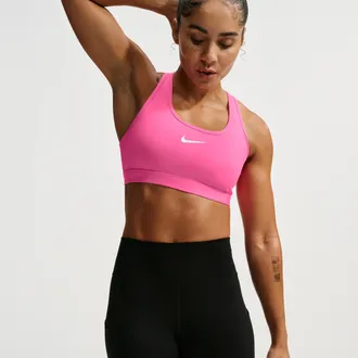 Nike Womens Swoosh Medium-Support Non-Padded Sports Bra in Pink | IF5648-645