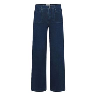 Frame Denim Wide Jeans, female, Blue, Size: W27 Modernist Palazzo Jeans with Unique Pockets