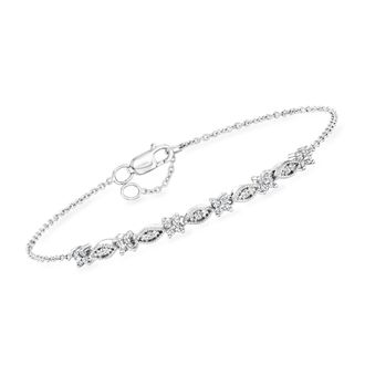RS Pure by Ross-Simons Diamond Multi-Shaped Station Bracelet in Sterling Silver