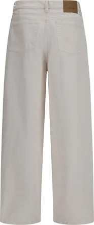 Ami Mens Balloon Jeans Blanc Creme Cotton