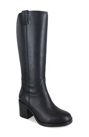 Zigi Soho Casper Knee High Block Heel Boot in Black Leather at Nordstrom, Size 10