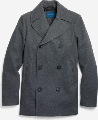 Cole Haan Mens Wool Peacoat - Black Size Medium