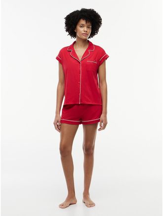 Tommy Hilfiger Womens Shirt & Short Sleep Set - Tango Red - XL
