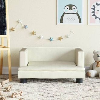 vidaXL Divano per Bambini Crema 60x40x30 cm in Velluto - Vidaxl