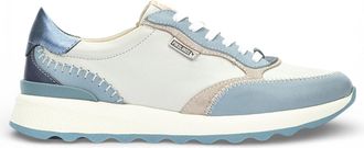 Pikolinos Pikolinos Womens Denim Blue Leather Lace Up Sneaker Trainers Shoes - Arrecife