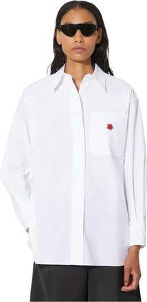 Kenzo Boke Flower Oversized Shirt - Dames - Overhemden - Wit - XS - Katoen - Overhemden