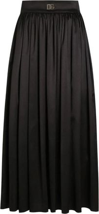Dolce & Gabbana Zwarte Denim Rok met Distressed Details - Dames - Midirokken - Zwart - S - Denim - Rokken