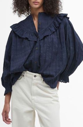 Barbour Fearne Button-Up Shirt in Navy at Nordstrom Rack, Size 10 Us / 14 Uk