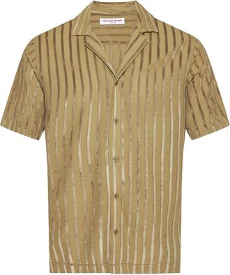 Orlebar Brown Camicia Maitan a righe in ciniglia - Giallo